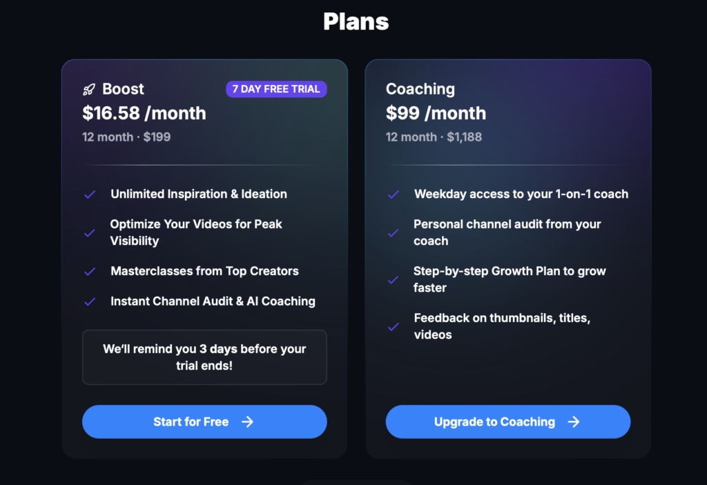 TubeMagic Vs VidIQ: VidIQ Pricing